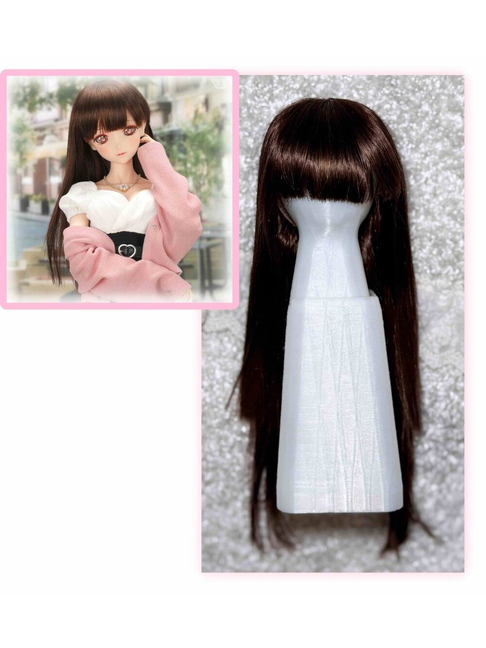 BJD Smart Doll 1/3 Volks Super Dollfie Dream SD DD Straight Rich Brown Wig 8/9